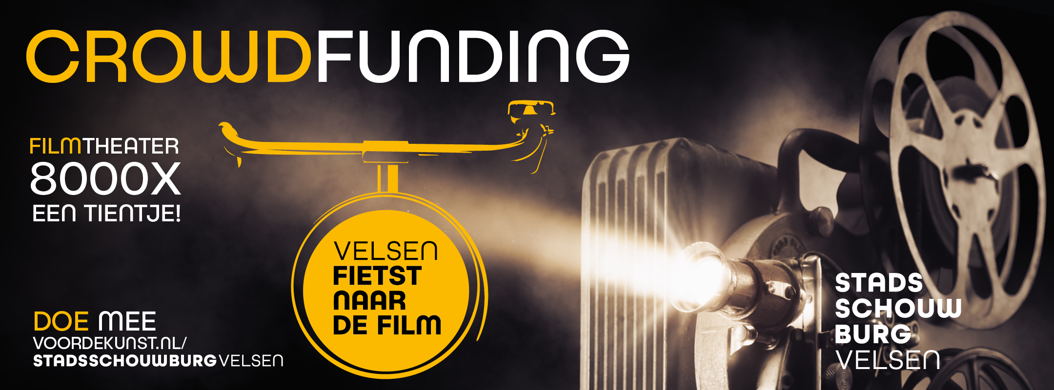 Crowdfundactie Velsen fietst naar de film slide banner